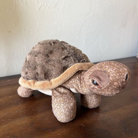 The Petting Zoo Brown Turtle Tortoise 8" Soft Shell Stuffed Plush - Picture 1 of 10